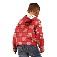 Red Palaka Quilt Hawaii Kid Hoodie Traditional Hawaii-plaid Pattern LT14 - Polynesian Pride