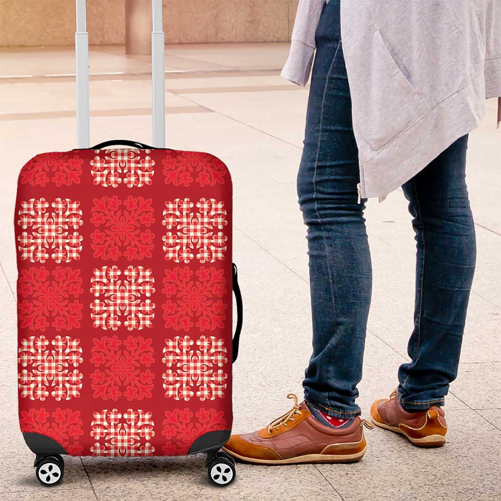 Red Palaka Quilt Hawaii Luggage Cover Traditional Hawaii-plaid Pattern LT14 Red - Polynesian Pride
