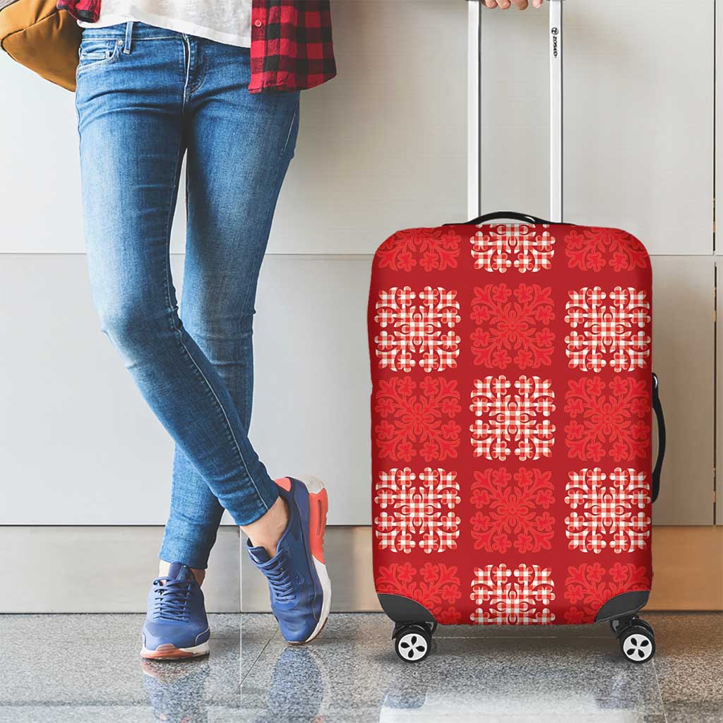 Red Palaka Quilt Hawaii Luggage Cover Traditional Hawaii-plaid Pattern LT14 - Polynesian Pride