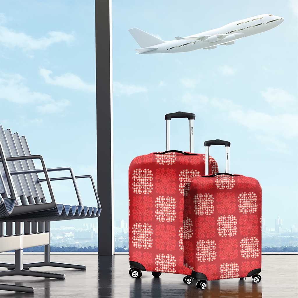 Red Palaka Quilt Hawaii Luggage Cover Traditional Hawaii-plaid Pattern LT14 - Polynesian Pride