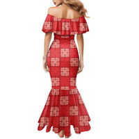 Red Palaka Quilt Hawaii Mermaid Dress Traditional Hawaii-plaid Pattern LT14 - Polynesian Pride