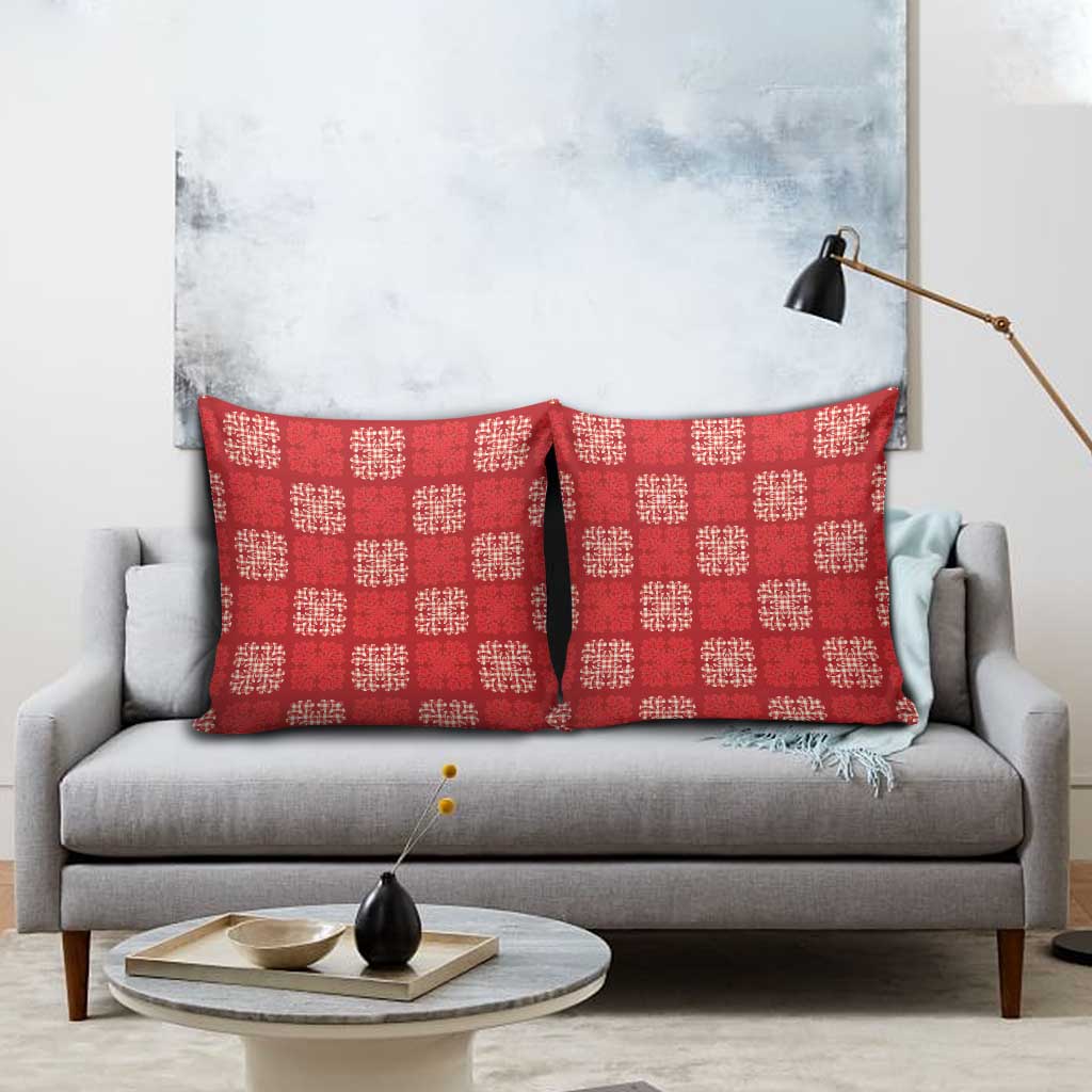 Red Palaka Quilt Hawaii Pillow Cover Traditional Hawaii-plaid Pattern LT14 - Polynesian Pride