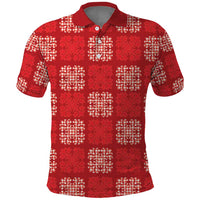 Red Palaka Quilt Hawaii Polo Shirt Traditional Hawaii-plaid Pattern LT14 Red - Polynesian Pride