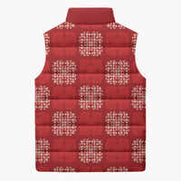 Red Palaka Quilt Hawaii Sleeveless Puffer Jacket Traditional Hawaii-plaid Pattern LT14 - Polynesian Pride