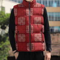 Red Palaka Quilt Hawaii Sleeveless Puffer Jacket Traditional Hawaii-plaid Pattern LT14 - Polynesian Pride