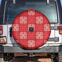 Red Palaka Quilt Hawaii Spare Tire Cover Traditional Hawaii-plaid Pattern LT14 Red - Polynesian Pride