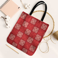 Red Palaka Quilt Hawaii Tote Bag Traditional Hawaii-plaid Pattern LT14 Black Strap One Size Red - Polynesian Pride
