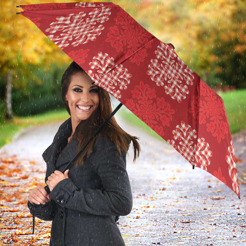 Red Palaka Quilt Hawaii Umbrella Traditional Hawaii-plaid Pattern LT14 - Polynesian Pride