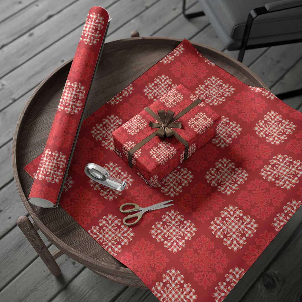 Red Palaka Quilt Hawaii Wrapping Paper Traditional Hawaii-plaid Pattern LT14 - Polynesian Pride