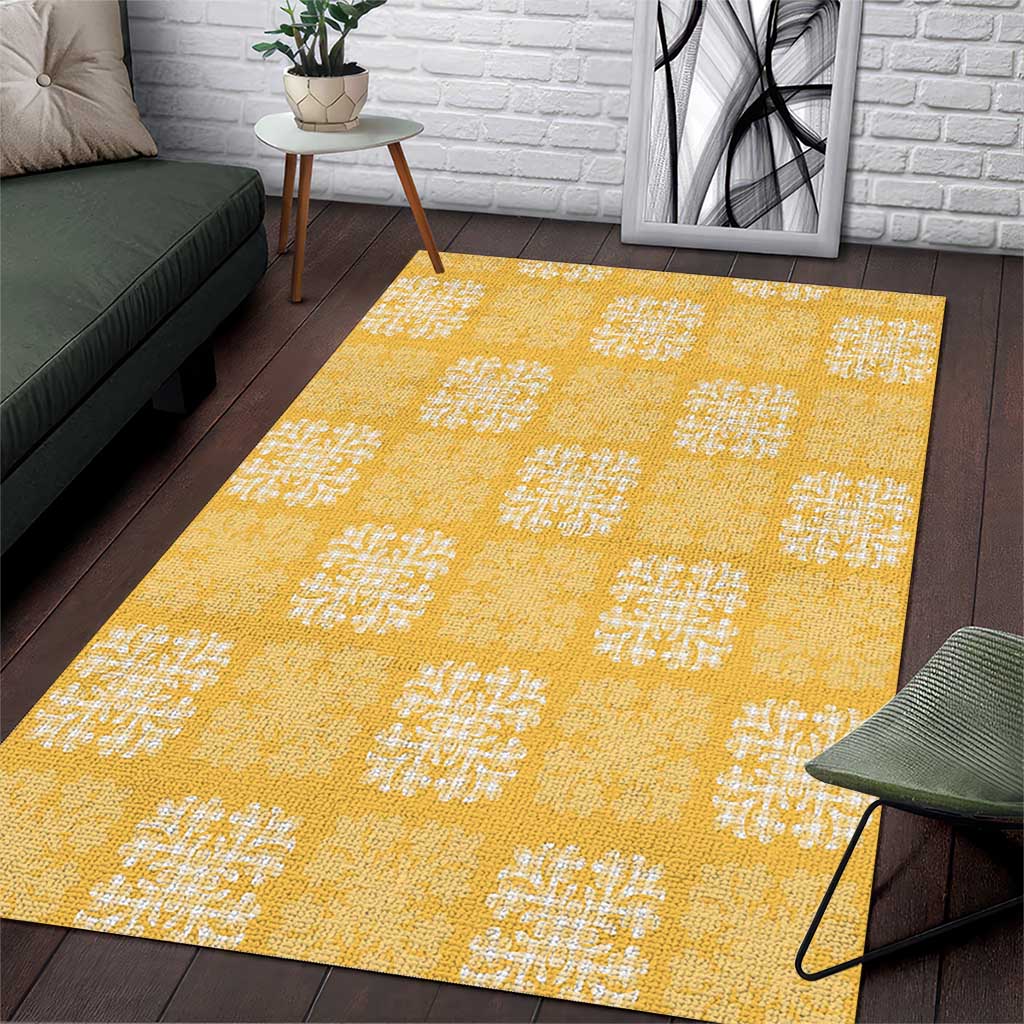 Yellow Palaka Quilt Hawaii Area Rug Traditional Hawaii-plaid Pattern LT14 Yellow - Polynesian Pride
