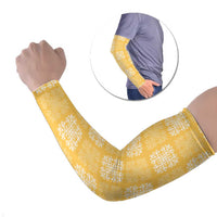 Yellow Palaka Quilt Hawaii Arm Sleeves Traditional Hawaii-plaid Pattern LT14 Set of 2 Yellow - Polynesian Pride