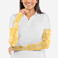 Yellow Palaka Quilt Hawaii Arm Sleeves Traditional Hawaii-plaid Pattern LT14 - Polynesian Pride
