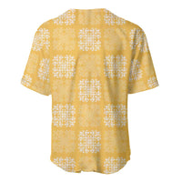 Yellow Palaka Quilt Hawaii Baseball Jersey Traditional Hawaii-plaid Pattern LT14 - Polynesian Pride