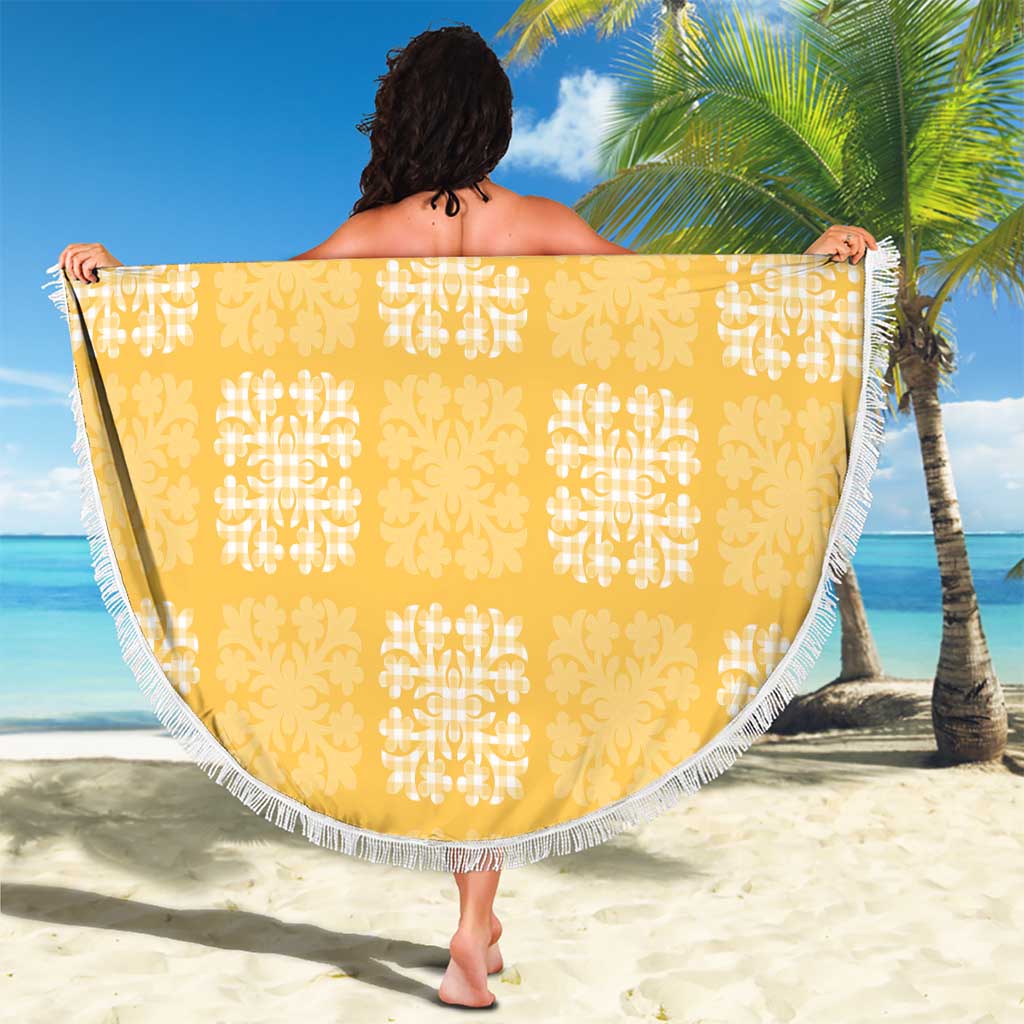 Yellow Palaka Quilt Hawaii Beach Blanket Traditional Hawaii-plaid Pattern LT14 - Polynesian Pride