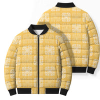 Yellow Palaka Quilt Hawaii Bomber Puffer Jacket Traditional Hawaii-plaid Pattern LT14 - Polynesian Pride