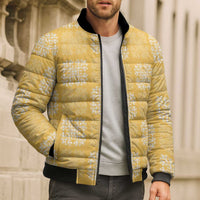 Yellow Palaka Quilt Hawaii Bomber Puffer Jacket Traditional Hawaii-plaid Pattern LT14 - Polynesian Pride