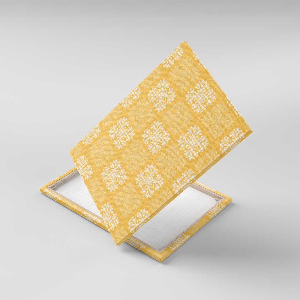 Yellow Palaka Quilt Hawaii Canvas Wall Art Traditional Hawaii-plaid Pattern LT14 With Frame Yellow - Polynesian Pride