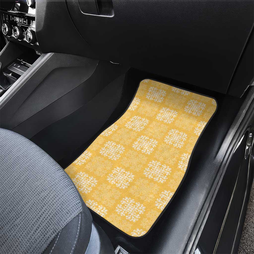 Yellow Palaka Quilt Hawaii Car Mats Traditional Hawaii-plaid Pattern LT14 - Polynesian Pride