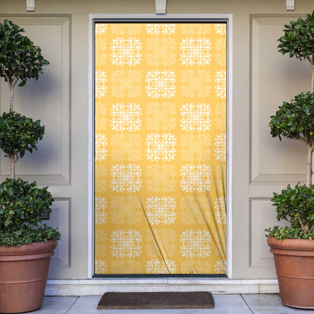 Yellow Palaka Quilt Hawaii Door Cover Traditional Hawaii-plaid Pattern LT14 Yellow - Polynesian Pride