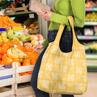 Yellow Palaka Quilt Hawaii Grocery Bag Traditional Hawaii-plaid Pattern LT14 - Polynesian Pride