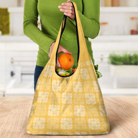 Yellow Palaka Quilt Hawaii Grocery Bag Traditional Hawaii-plaid Pattern LT14 - Polynesian Pride