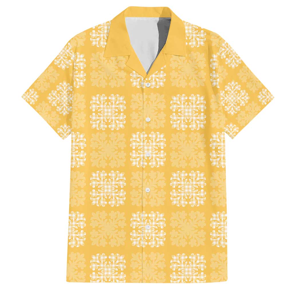 Yellow Palaka Quilt Hawaii Hawaiian Shirt Traditional Hawaii-plaid Pattern LT14 Yellow - Polynesian Pride