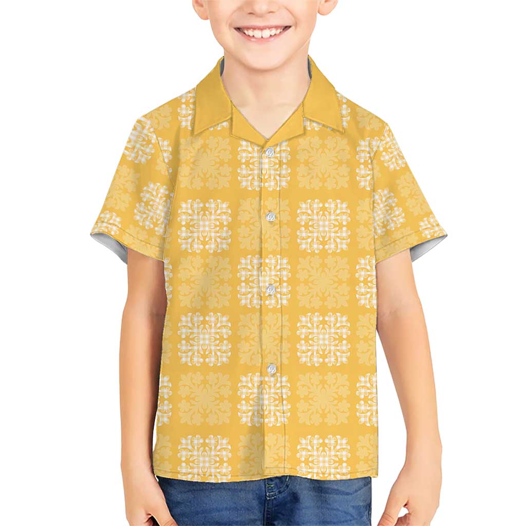 Yellow Palaka Quilt Hawaii Hawaiian Shirt Traditional Hawaii-plaid Pattern LT14 - Polynesian Pride