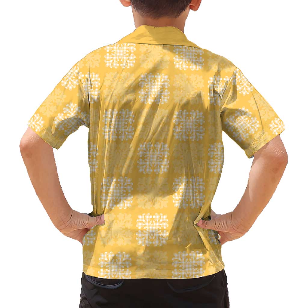 Yellow Palaka Quilt Hawaii Hawaiian Shirt Traditional Hawaii-plaid Pattern LT14 - Polynesian Pride