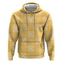 Yellow Palaka Quilt Hawaii Hoodie Traditional Hawaii-plaid Pattern LT14 Pullover Hoodie Yellow - Polynesian Pride