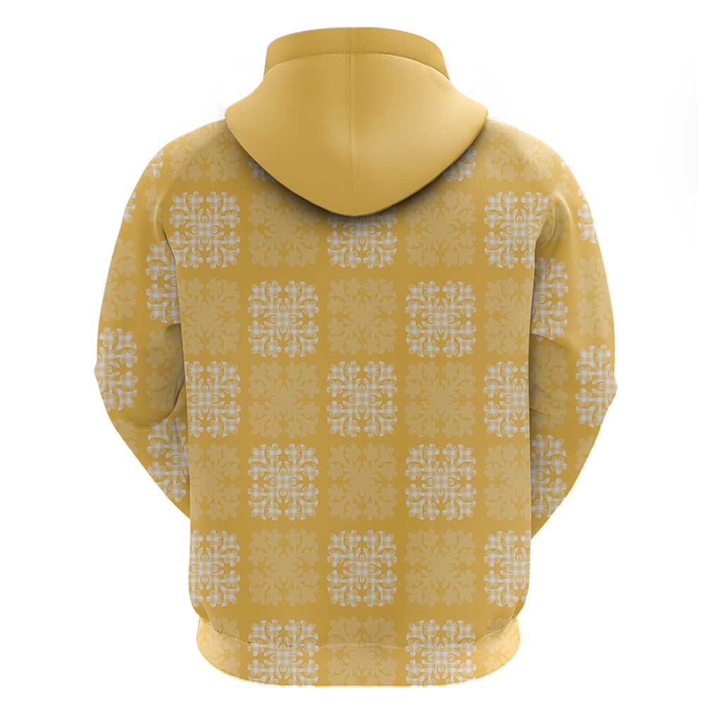 Yellow Palaka Quilt Hawaii Hoodie Traditional Hawaii-plaid Pattern LT14 - Polynesian Pride