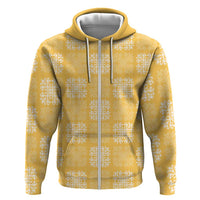 Yellow Palaka Quilt Hawaii Hoodie Traditional Hawaii-plaid Pattern LT14 Zip Hoodie Yellow - Polynesian Pride