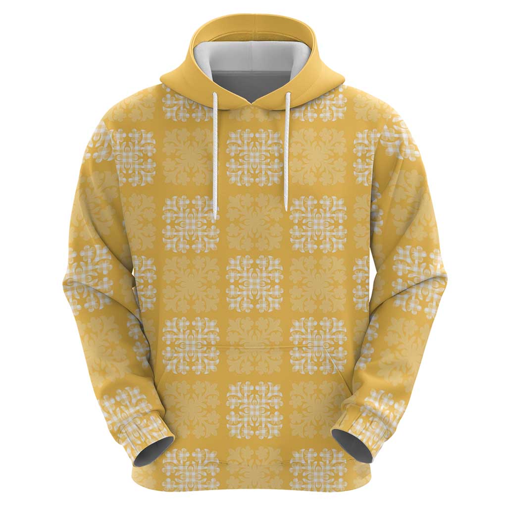 Yellow Palaka Quilt Hawaii Hoodie Traditional Hawaii-plaid Pattern LT14 - Polynesian Pride