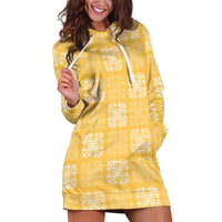 Yellow Palaka Quilt Hawaii Hoodie Dress Traditional Hawaii-plaid Pattern LT14 Yellow - Polynesian Pride