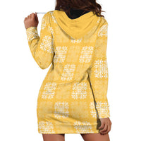 Yellow Palaka Quilt Hawaii Hoodie Dress Traditional Hawaii-plaid Pattern LT14 - Polynesian Pride
