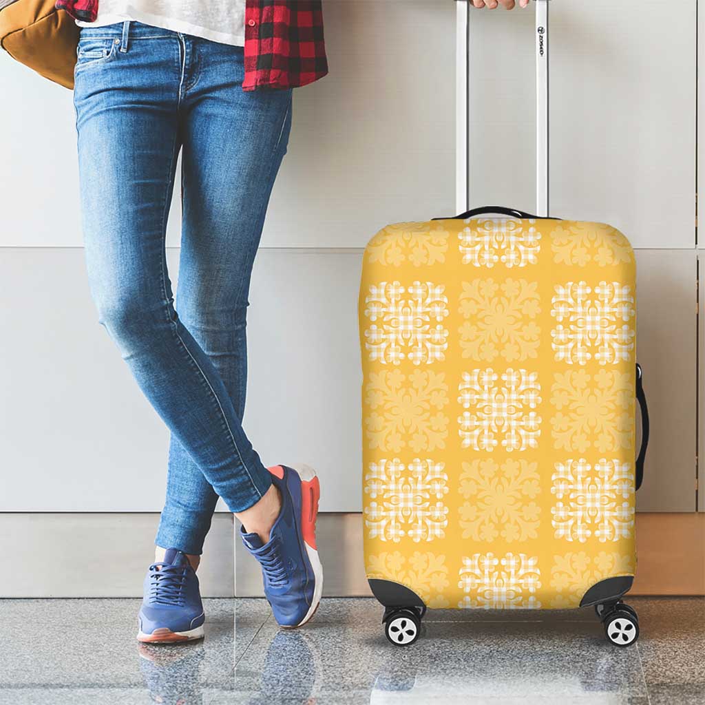 Yellow Palaka Quilt Hawaii Luggage Cover Traditional Hawaii-plaid Pattern LT14 - Polynesian Pride