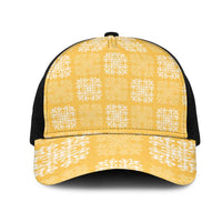 Yellow Palaka Quilt Hawaii Mesh Trucker Cap Traditional Hawaii-plaid Pattern LT14 One Size Black Yellow - Polynesian Pride