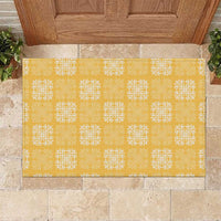 Yellow Palaka Quilt Hawaii Rubber Doormat Traditional Hawaii-plaid Pattern LT14 Yellow - Polynesian Pride