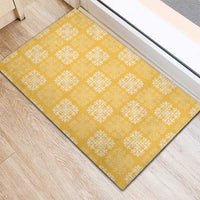 Yellow Palaka Quilt Hawaii Rubber Doormat Traditional Hawaii-plaid Pattern LT14 - Polynesian Pride