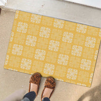 Yellow Palaka Quilt Hawaii Rubber Doormat Traditional Hawaii-plaid Pattern LT14 - Polynesian Pride