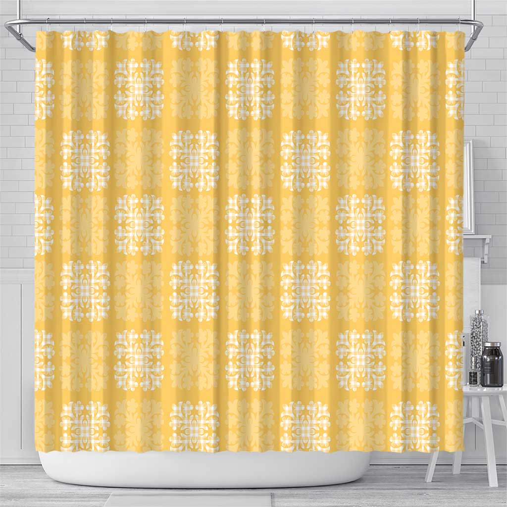 Yellow Palaka Quilt Hawaii Shower Curtain Traditional Hawaii-plaid Pattern LT14 - Polynesian Pride