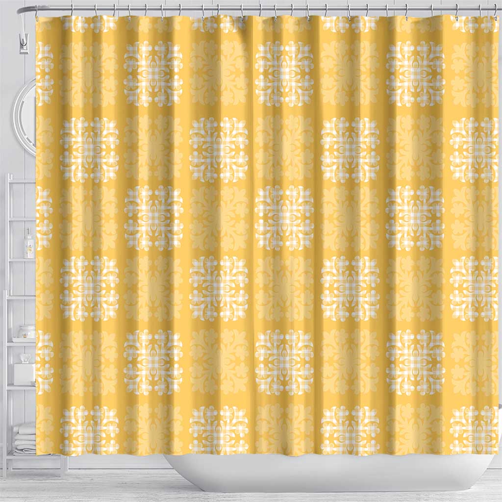 Yellow Palaka Quilt Hawaii Shower Curtain Traditional Hawaii-plaid Pattern LT14 - Polynesian Pride