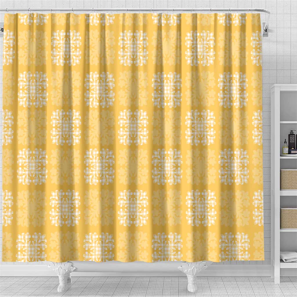 Yellow Palaka Quilt Hawaii Shower Curtain Traditional Hawaii-plaid Pattern LT14 - Polynesian Pride