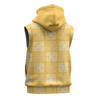 Yellow Palaka Quilt Hawaii Sleeveless Hoodie Traditional Hawaii-plaid Pattern LT14 - Polynesian Pride