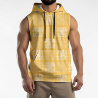 Yellow Palaka Quilt Hawaii Sleeveless Hoodie Traditional Hawaii-plaid Pattern LT14 - Polynesian Pride