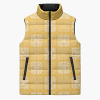 Yellow Palaka Quilt Hawaii Sleeveless Puffer Jacket Traditional Hawaii-plaid Pattern LT14 Unisex Yellow - Polynesian Pride