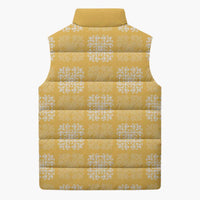 Yellow Palaka Quilt Hawaii Sleeveless Puffer Jacket Traditional Hawaii-plaid Pattern LT14 - Polynesian Pride