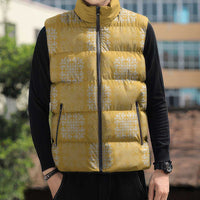 Yellow Palaka Quilt Hawaii Sleeveless Puffer Jacket Traditional Hawaii-plaid Pattern LT14 - Polynesian Pride