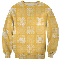 Yellow Palaka Quilt Hawaii Sweatshirt Traditional Hawaii-plaid Pattern LT14 Unisex Yellow - Polynesian Pride