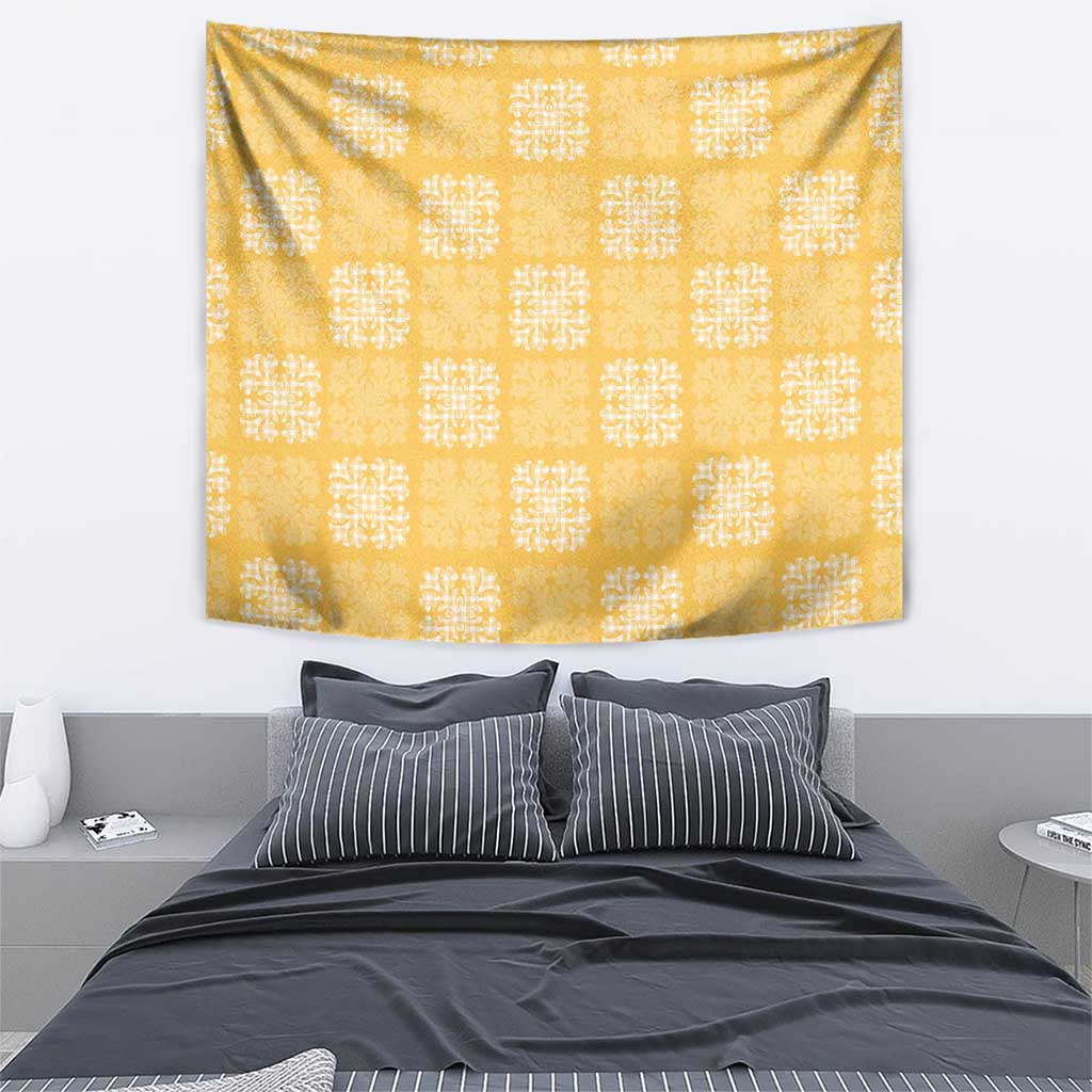 Yellow Palaka Quilt Hawaii Tapestry Traditional Hawaii-plaid Pattern LT14 - Polynesian Pride