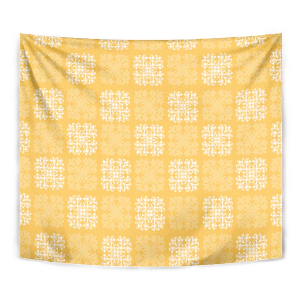 Yellow Palaka Quilt Hawaii Tapestry Traditional Hawaii-plaid Pattern LT14 - Polynesian Pride